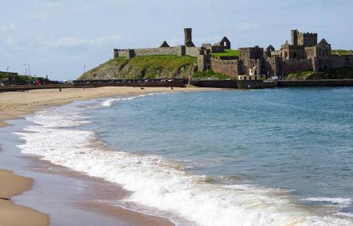 Peel Castle and the harbour