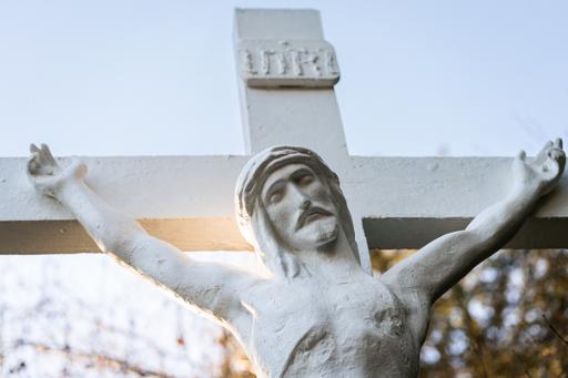 Crucifixion scene and Stations of the Cross