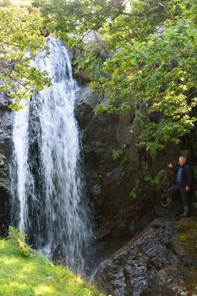 Waterfall and valley views