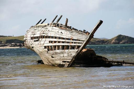 Walk out to the wreck at low tide