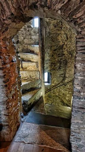 Climb the medieval spiral stairs